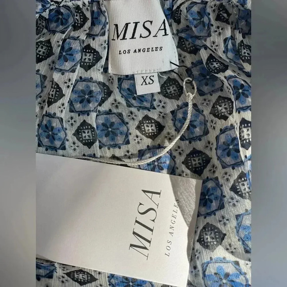 MISA LOS ANGELES Zonia Mini Dress in Blue Scorpios Tile Womens Size XS NWT - Picture 11 of 13